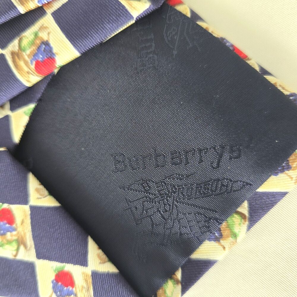 BURBERRY Tie 100% Silk‎ Made in USA Fruit Bowl - Blue - Burberry  Prorsum Tie - Picture 3 of 6